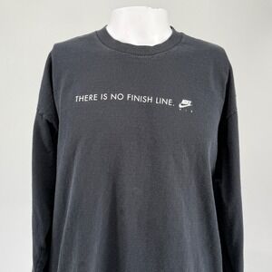 Nike Air There Is No Finish Line Long Sleeve T-Shirt Black Mens XL Graphic Tee